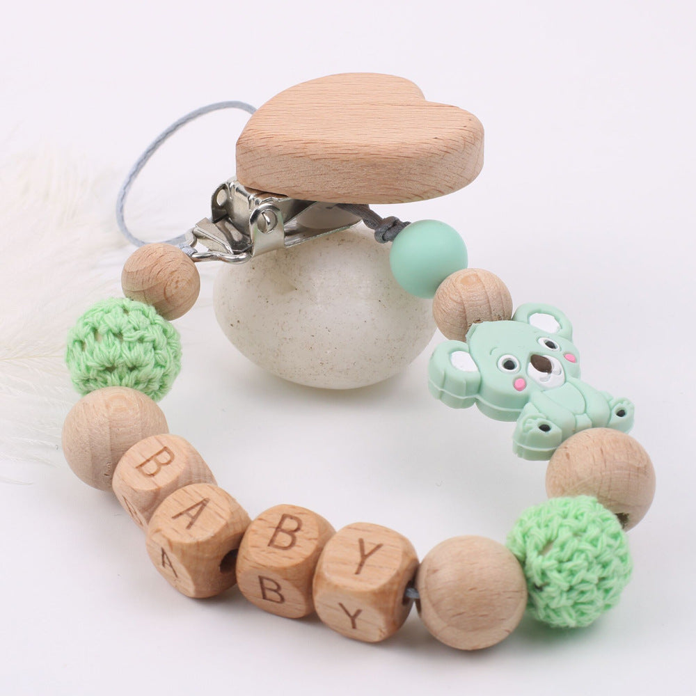 Baby products soothing beech wood mouth chain clip Baby products soothing beech wood mouth chain clip